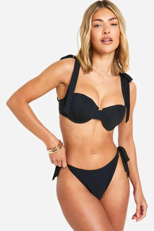 Bridal Organza Tie Shoulder Underwired Bikini Top | Nasty Gal