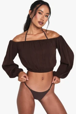 Cheesecloth Bardot Beach Top | Nasty Gal