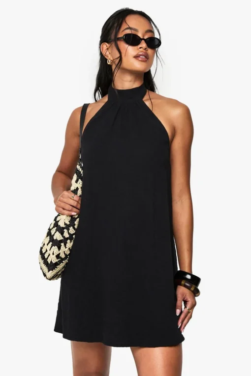 Cheesecloth Halterneck Mini Dress | Nasty Gal
