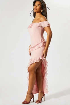 Chiffon Frill Split Leg Maxi Dress | Nasty Gal