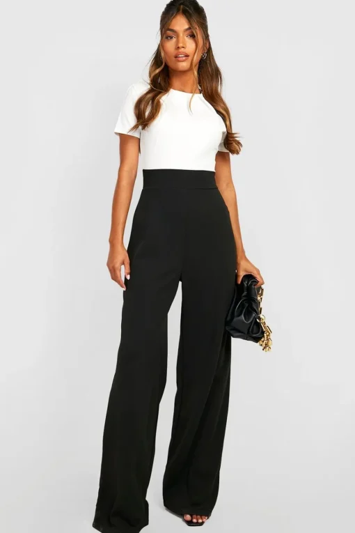 Contrast Wide Leg Jumpsuit | Nasty Gal