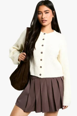 Crew Neck Soft Knit Micro Cardigan | Nasty Gal