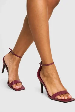 Croc Square Toe Mid Stiletto Heels | Nasty Gal