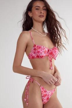 Ditsy Floral Ruched Underwire Bikini Set | Nasty Gal