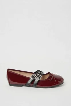 Double Buckle Strap Patent Ballet Flat | Nasty Gal