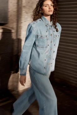 Eyelet Detail Denim Jacket | Nasty Gal