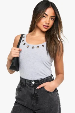 Eyelet Detail Scoop Neck Vest Top | Nasty Gal