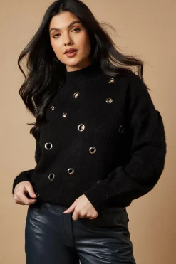 Eyelet Scoop Neck Jumper | Nasty Gal