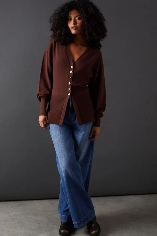 Fit And Flare Plunge V Neck Cardigan | Nasty Gal