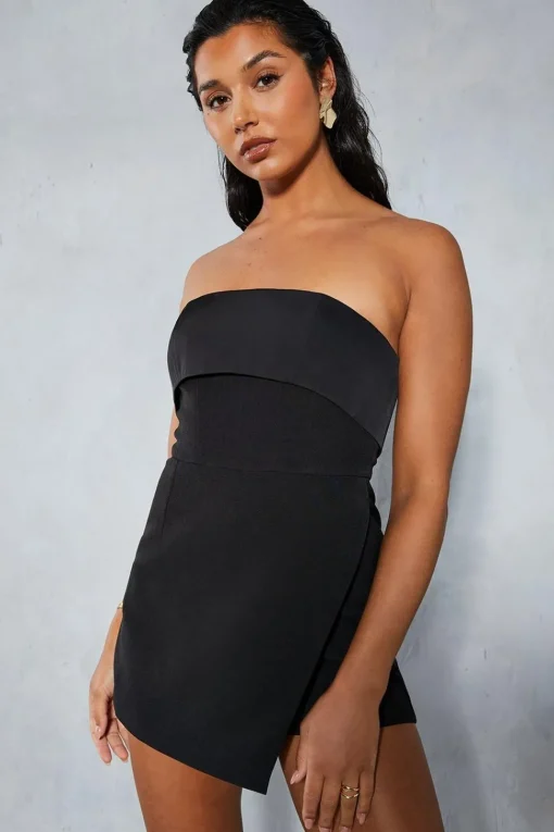 Fold Over Corset Skort Playsuit | Nasty Gal