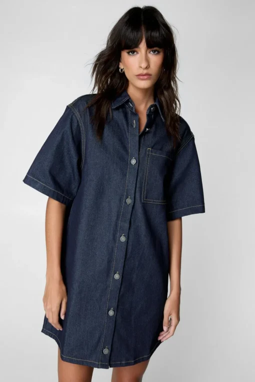 Indigo Denim Shirt Dress | Nasty Gal