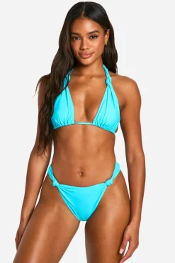 Knot Detail Triangle Bikini Top & Tanga Bikini Bottoms Set | Nasty Gal