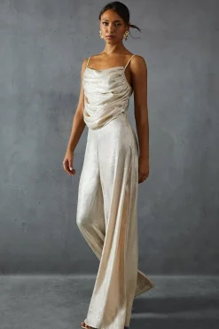 LameDrapedBustTop & Wide Leg Trouser Co-ord | Nasty Gal