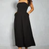 Linen Look Bandeau Maxi Dress | Nasty Gal