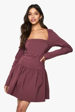 Long Sleeve Skater Mini Dress | Nasty Gal