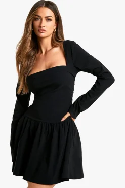 Long Sleeve Skater Mini Dress | Nasty Gal