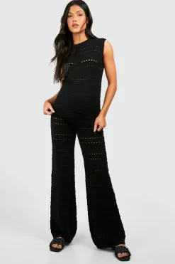 Maternity Crochet Tunic And Wide Leg Trouser Knitted Set | Nasty Gal