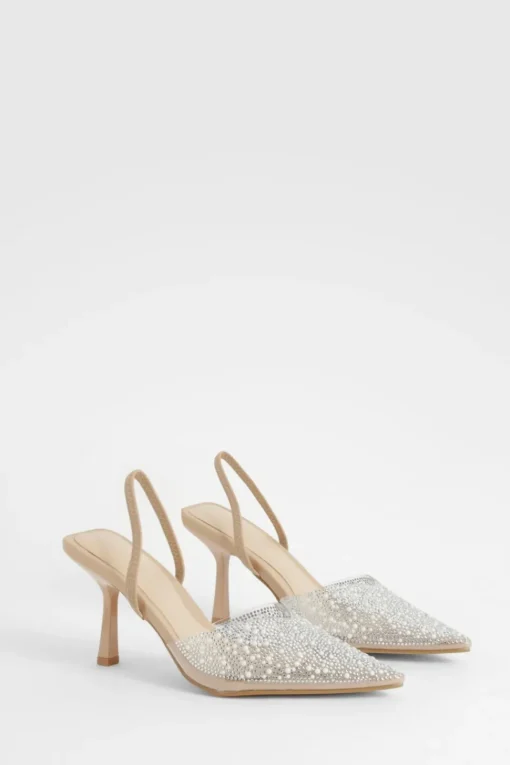 Pearl Embellished Slingback Court Heels | Nasty Gal