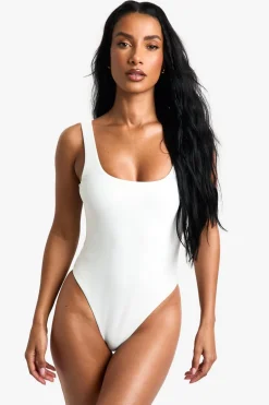 Petite Swimwear Essentials Square Neck Swimsuit | Nasty Gal