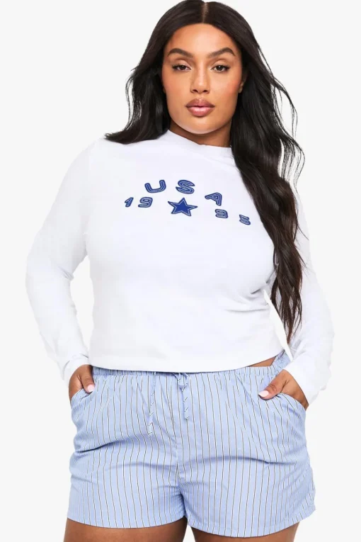Plus Applique USA Fitted T-Shirt | Nasty Gal