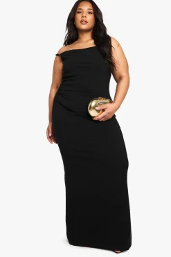 PLUS ASYMMETRIC KNOT DETAIL BENGALINE MAXI DRESS | Nasty Gal