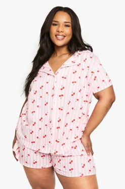 PLUS CHERRY PRINT SHIRT AND SHORT SET | Nasty Gal