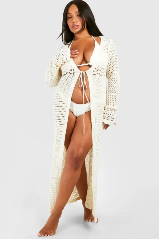 Plus Crochet Beach Kimono | Nasty Gal