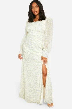 Plus Floral Corset Detail Maxi Milkmaid Dress | Nasty Gal