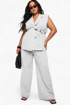 PLUS LINEN LOOK ELASTICATED WAIST TROUSER | Nasty Gal