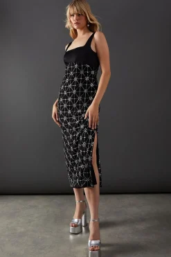 Premium Embellished Sequin Square Neck Midi Dress | Nasty Gal