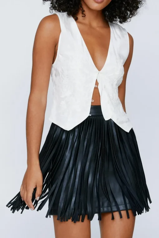 Premium Faux Leather Fringe Mini Skirt | Nasty Gal