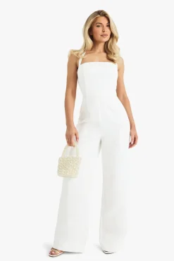 Premium Satin Boned Corset Halterneck Wide Leg Jumpsuit | Nasty Gal