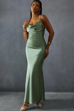 Premium Satin Bow Back Bias Cut Bridesmaid Dress | Nasty Gal