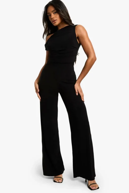 Ruched Asymmetric Wide Leg Jumpsuit | Nasty Gal