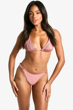 Satin Pleated High Leg Bikini Bottoms | Nasty Gal