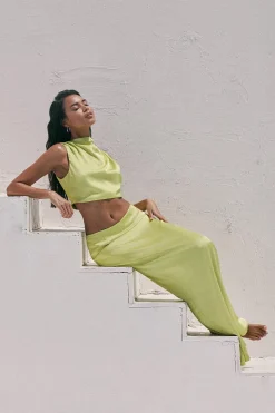 Satin Split Back Maxi Skirt | Nasty Gal