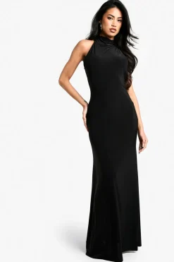 Slinky Halter Neck Scarf Detail Maxi Dress | Nasty Gal