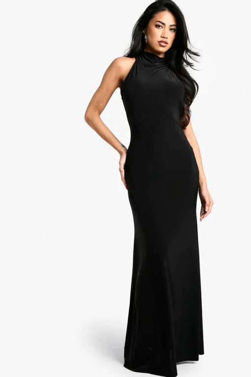 Slinky Halter Neck Scarf Detail Maxi Dress | Nasty Gal