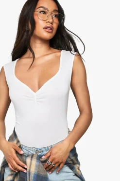 Super Soft Ruched Bust Sweetheart Neck Bodysuit | Nasty Gal