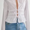 Tie Front Long Sleeve Shirt | Nasty Gal