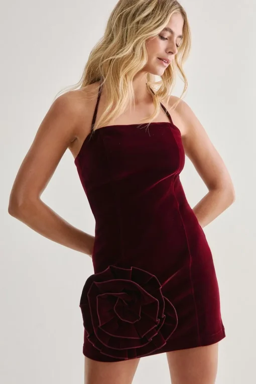 Velvet Corsage Halter Mini Dress | Nasty Gal
